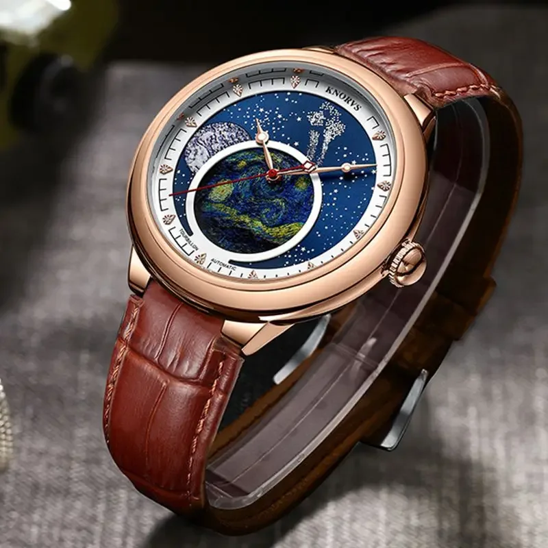 Tourbillon Automatic Watch for Men Luxury Mechanical Mens Watches Classic Wristwatch Man Leather Band Business Watches Reloj