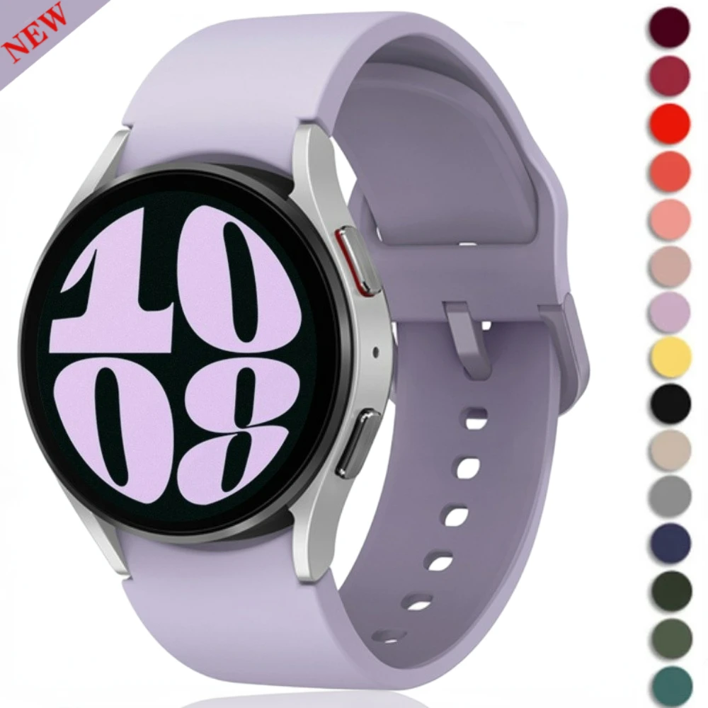 

20mm Silicone Strap for Samsung Galaxy Watch 7/6/Classic 44mm 40mm 47mm 43mm/5pro 45mm Wristband Samsung Watch 5/4/Classic Strap