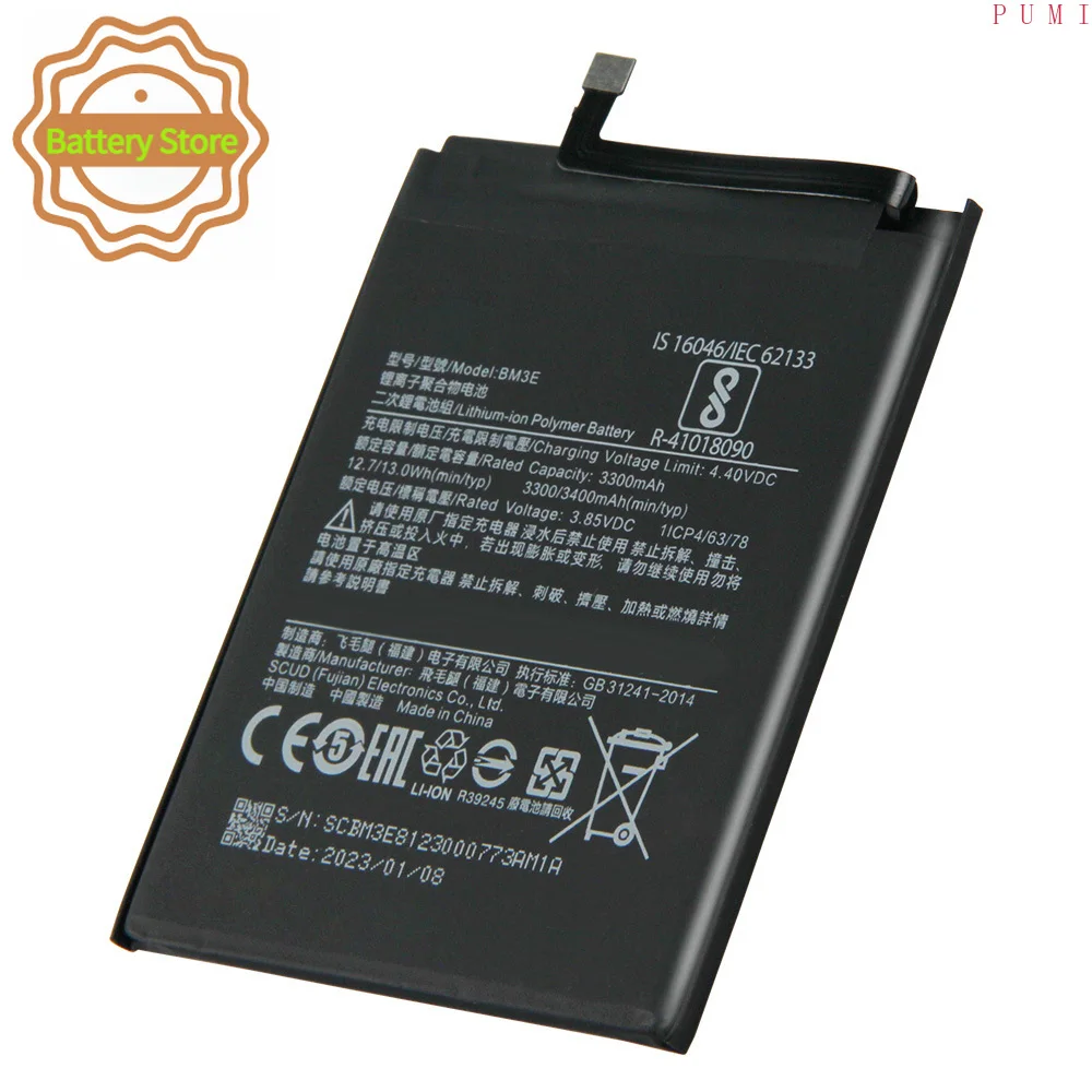BM3E Phone Battery For Xiaomi 8 MI8 M8 Replacement Battery High Quality Batteries With Tool 3400mAh