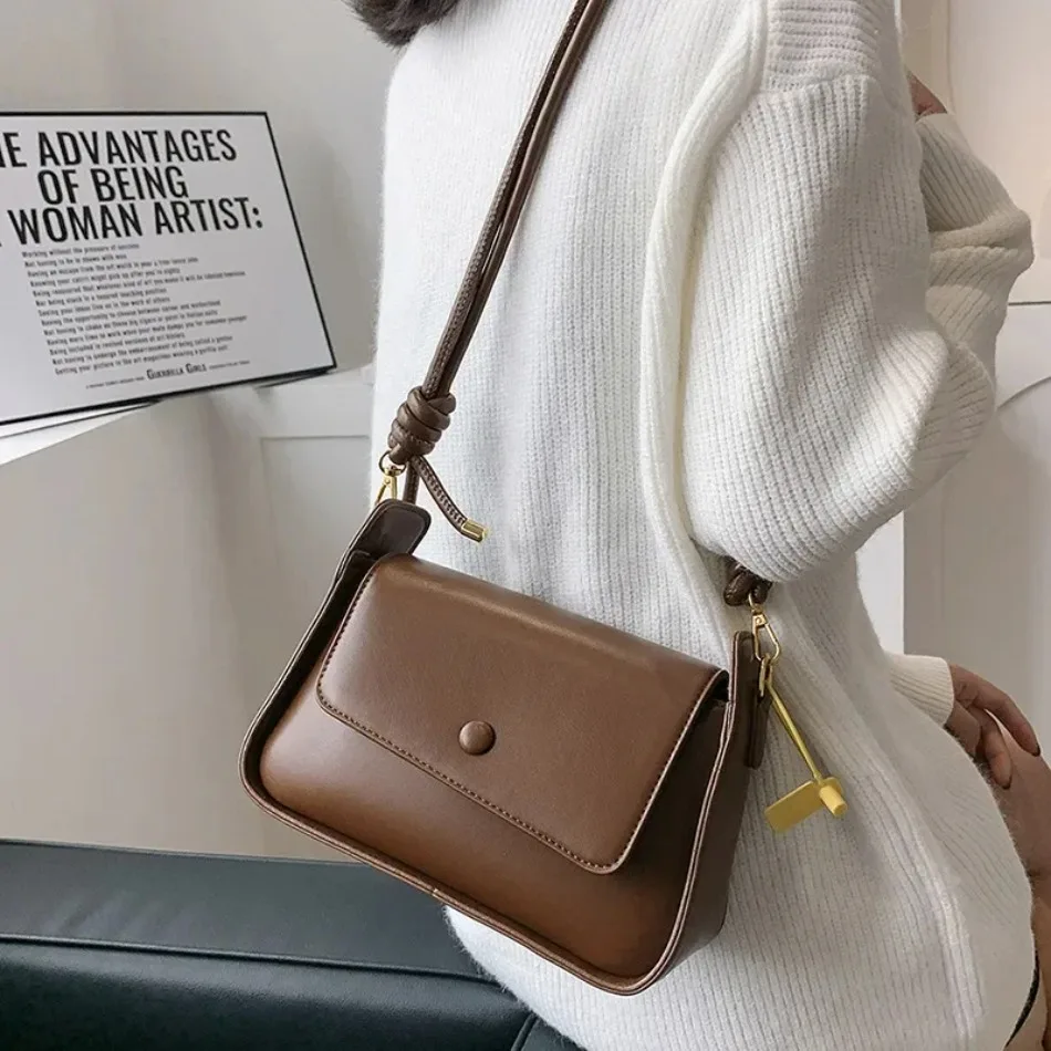 

Новинка 2026: Маленькая женская сумка-слинг из искусственной кожи через плечо, кожаная сумка на одно плечо для женщин