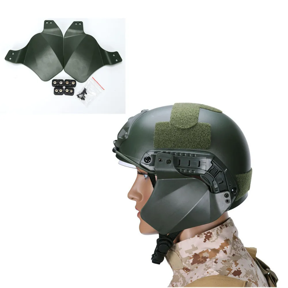 

FAST Ear Protection Helmet Rail Airsoft Paintball Fixed Helmet Side Guards Hunting Rubber Ear Cover Tactical Accessory