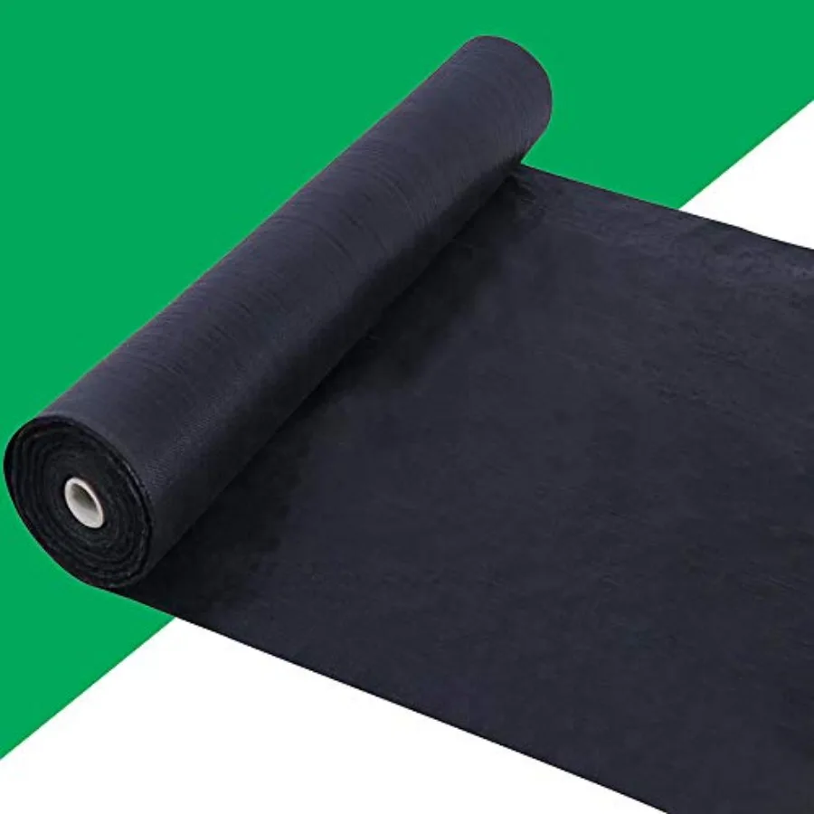 

Heavy Duty 5oz Pro Weed Barrier Landscape Fabric Ground Cover for Commercial Gardening 6ft x 200ft Black