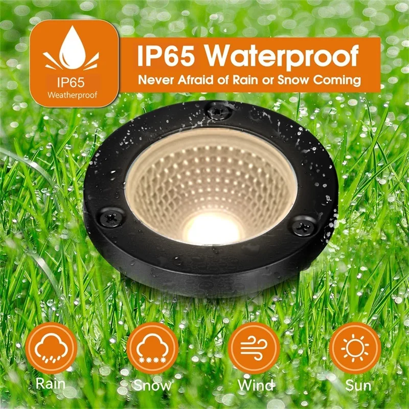 Outdoor In-ground Light LED Underground Lamp 10W IP65 Waterproof Garden Path Step Deck Landscape Lighting Spotlight Warm White