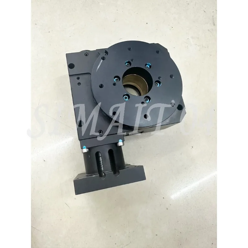 Hollow Electric Rotary Table R-axis Turntable Diameter 90mm Internal Worm Gear, THK Crossed Roller Bearing