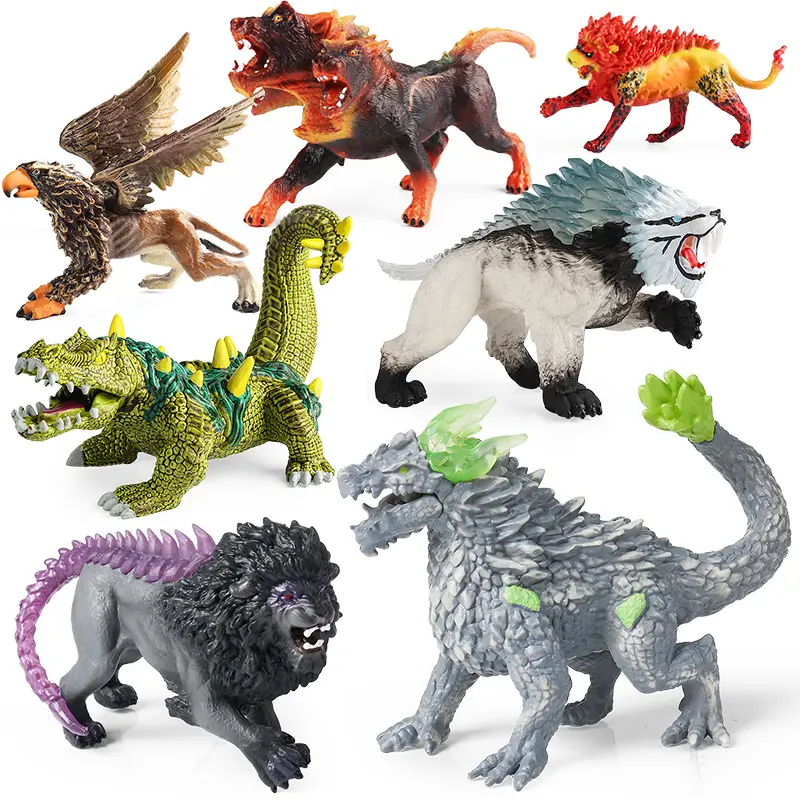 Oenux mítico dinossauro dragão tigre golem leão bonecos de neve modelo de gado figuras de ação decoração artística coleção brinquedo infantil