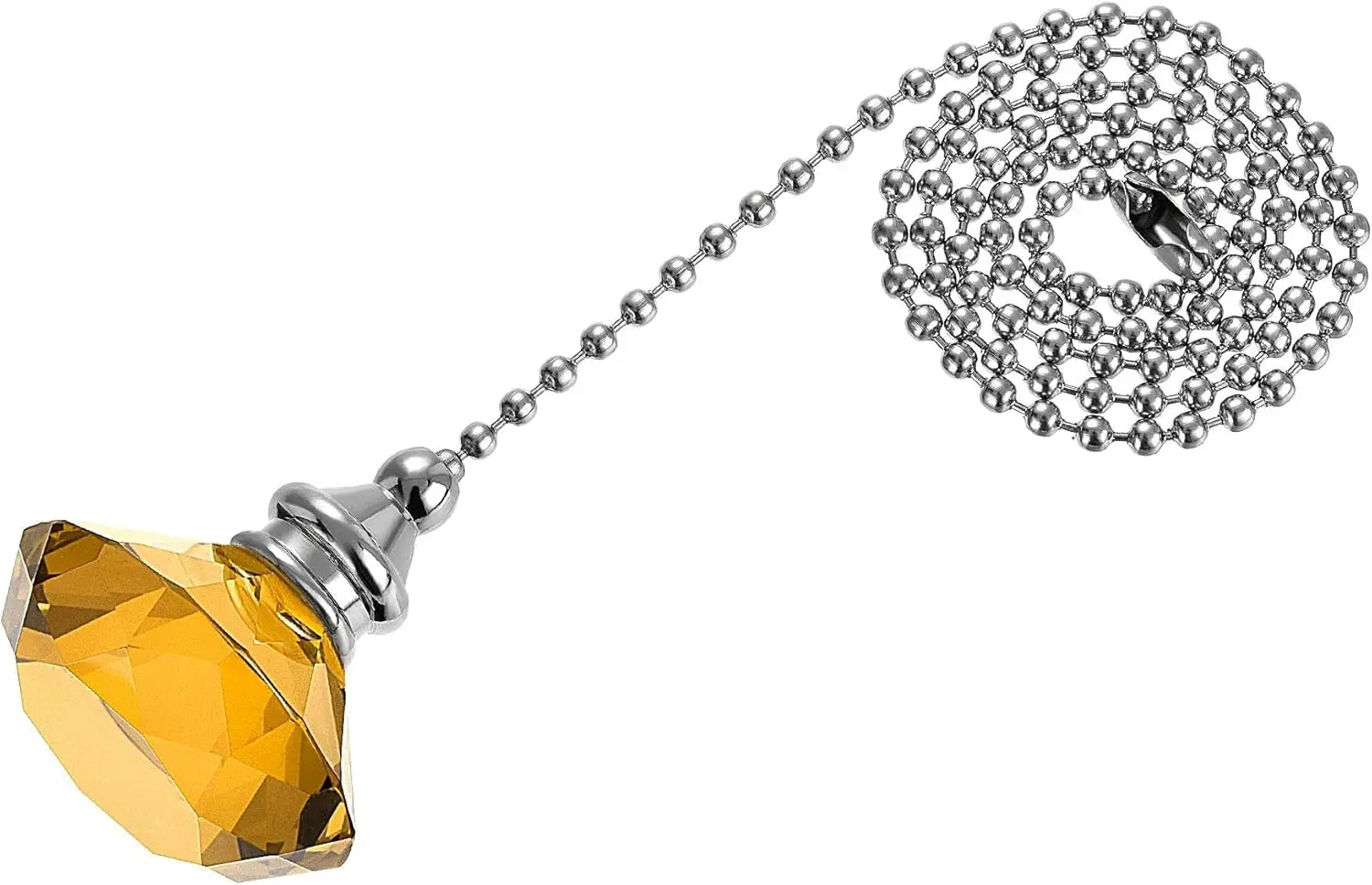 

2PCS 20 Inch Ceiling Fan Pull Chain, Decorative Crystal Fan Pull Chain Ornament Extension, 3mm Diameter Beaded Pendant, Clear