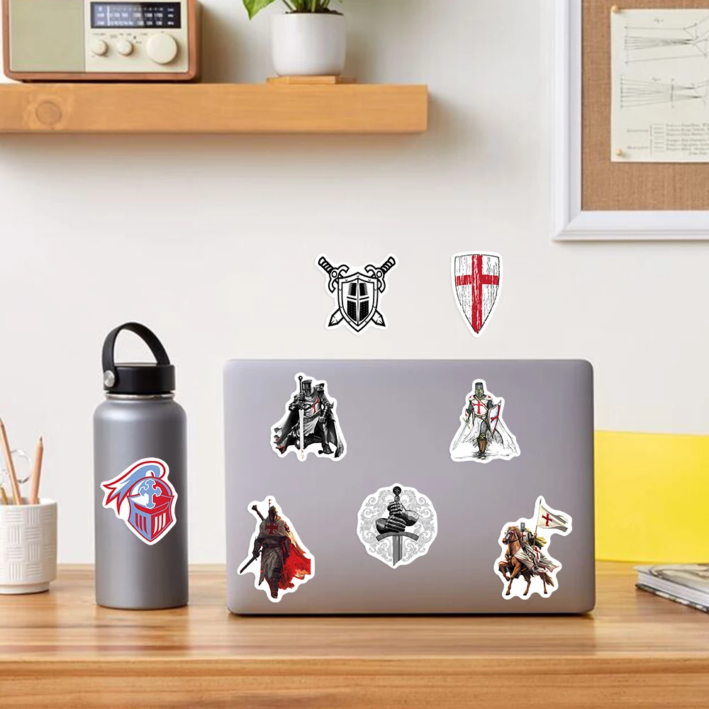 Crusader Templar Knight Stickers Art DIY Gift Kids Toy Decal for Laptop Phone Scrapbook Luggage Bottles Graffiti Waterproof