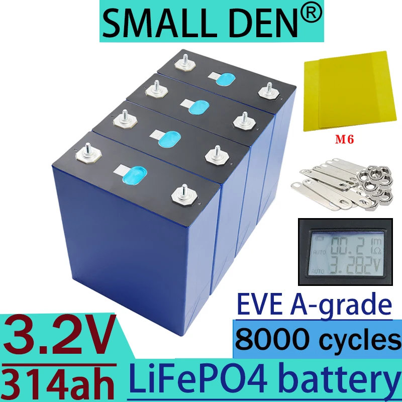 Batería LiFePO4 314AH de 3,2 V de grado A con batería recargable de prisma Bluetooth BMS inteligente energía solar vehículo eléctrico UE EE. UU.
