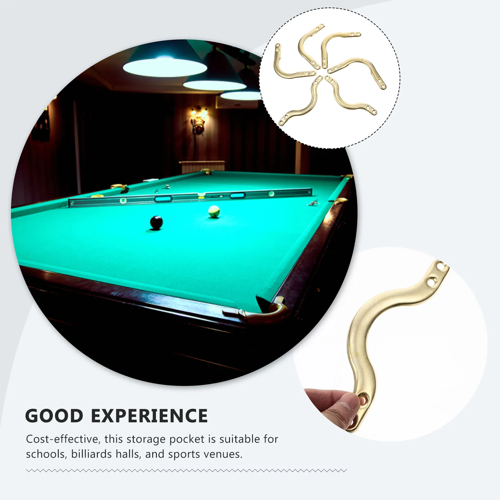 

Corners Billiards Pool Table Accessory Iron Sheets Golden Equipment Accessories