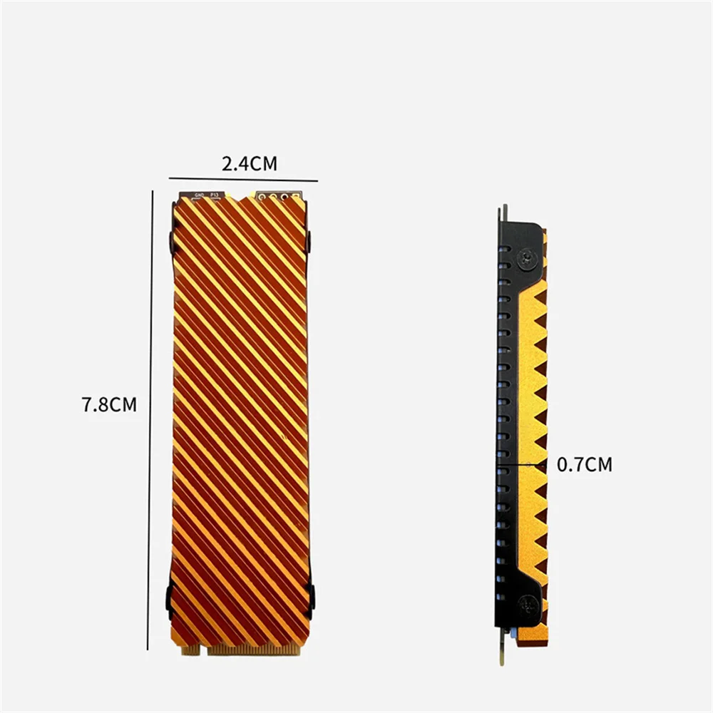 1set Alloy Cooling Fin M.2 SSD Cooling Housing Cover NVMe Protocol SSD Heat Sink 2280 Cooler Case PS-5 Heat Dissipation