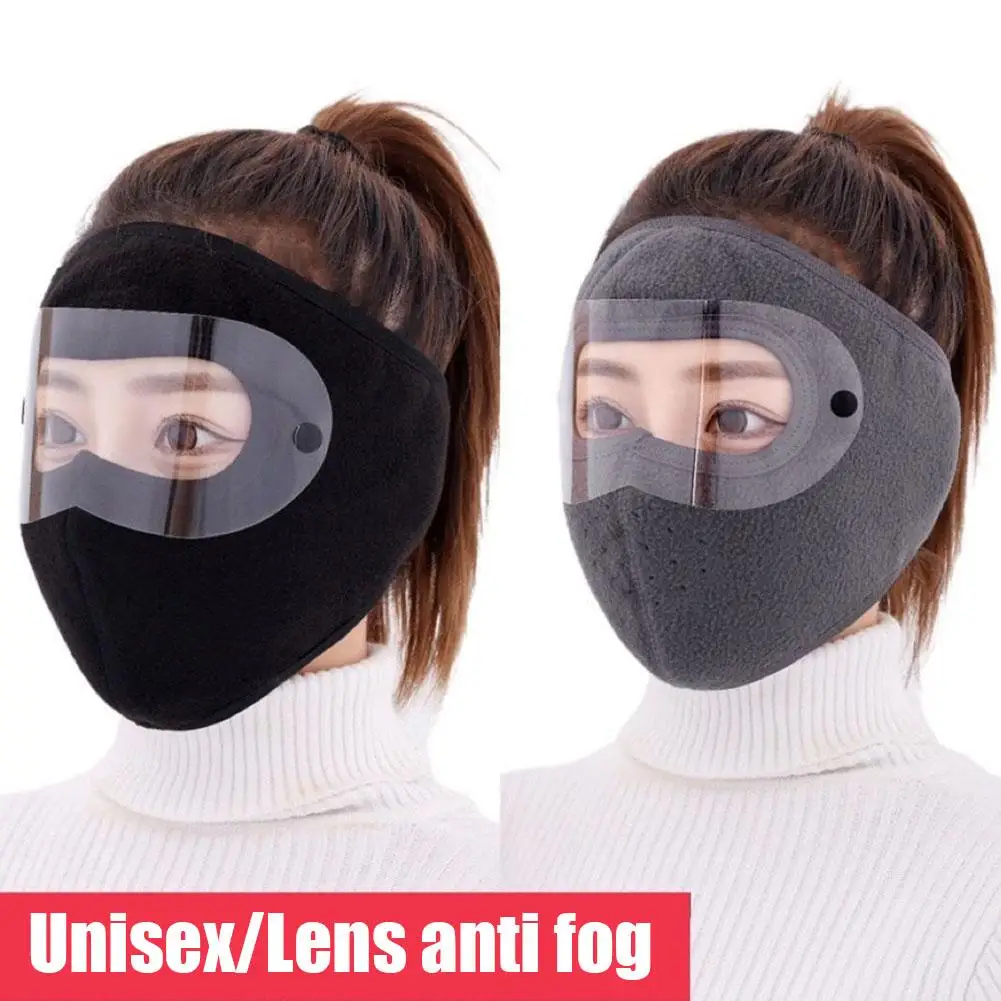Maschera invernale antivento unisex in pile caldo addensato maschera da ciclismo per moto traspirante con occhiali antiappannamento HD sciarpa calda