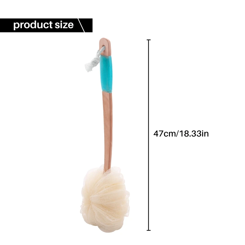 Épurateur de dos en éponge Loofah pour hommes et femmes, manche long, brosse expansive pour le bain et la douche, pouf Luffa sur un anciers, déterminer