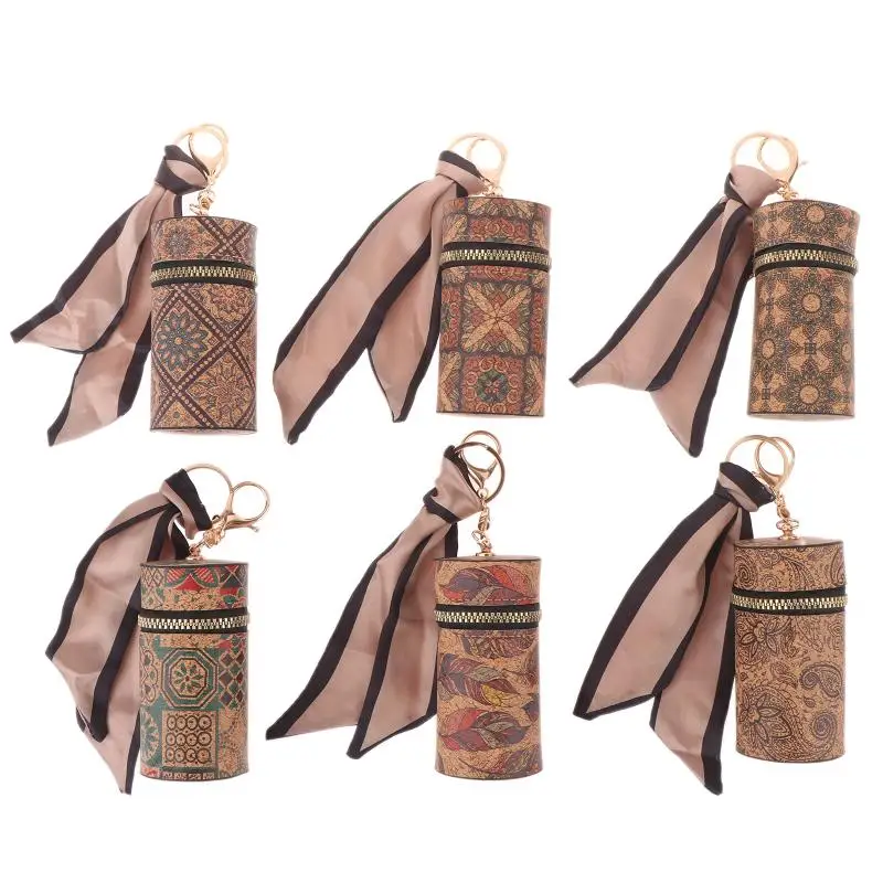 Retro-Print-Münzgeldbörse, tragbare Geldbörse mit Reißverschluss und Schlüsselanhänger, multifunktionale Mini-Aufbewahrungstasche, Lippenstifttasche für Damen, Geschenkidee. – Detail 6