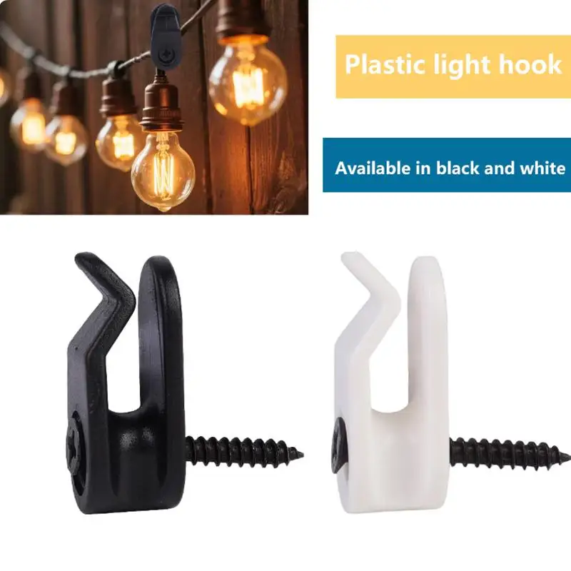 20Pcs/set Plastic Lights Hanger Hooks Outdoor String Lights Clips Screw-in Hangers For Plant Baskets String Lights Decoration