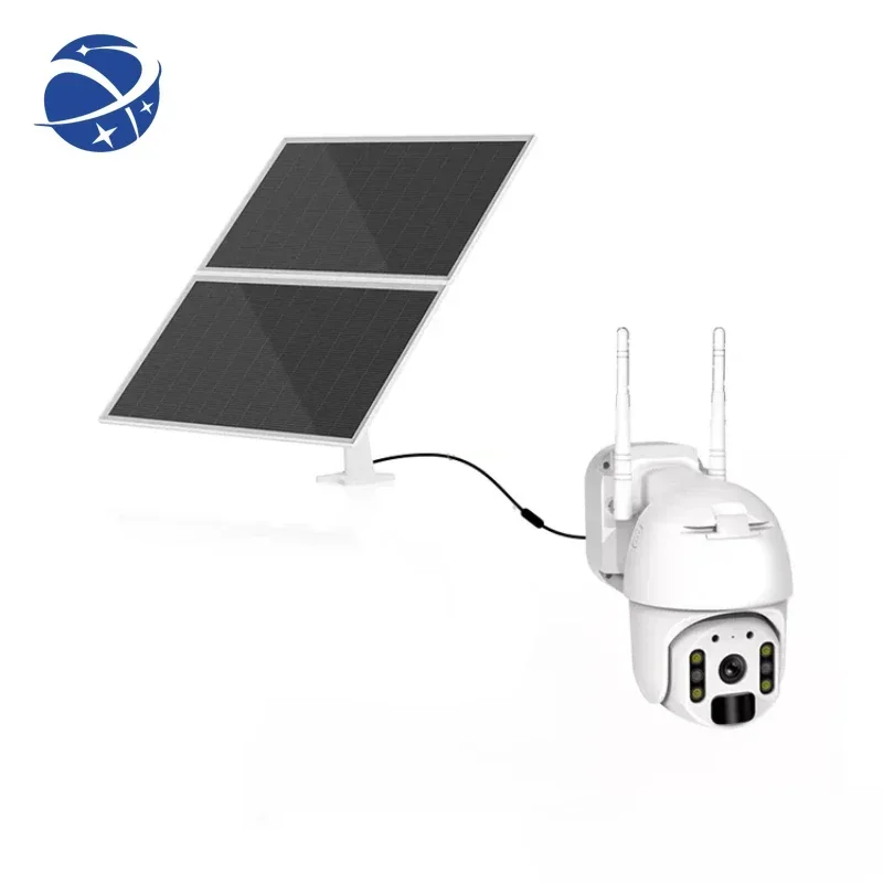 YYHC Exterieur Solar Powered Camera IP66 Waterproof 1080P PIR Detection Color Night Vision 20w PTZ Wireless Video Surveillance