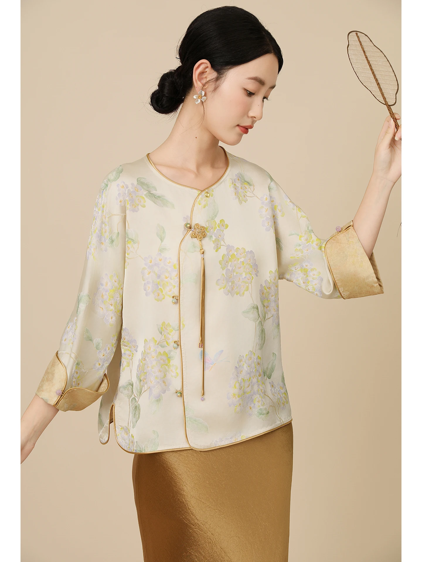 

Женская модная традиционная китайская блузка ibai с вышивкой и пуговицами, летняя новинка