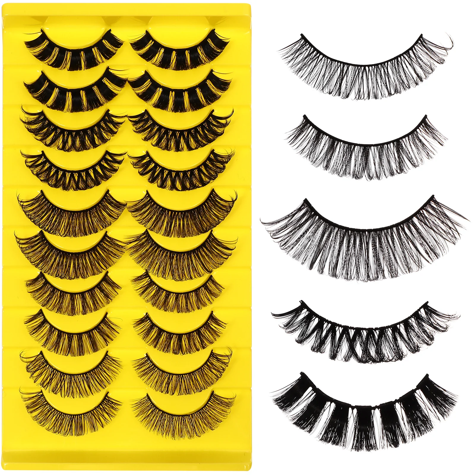 

10 Pairs False Eyelashes Natural Full Lightweight Lash Extensions For Women Daily Party Makeup Fake Lashes Pack
