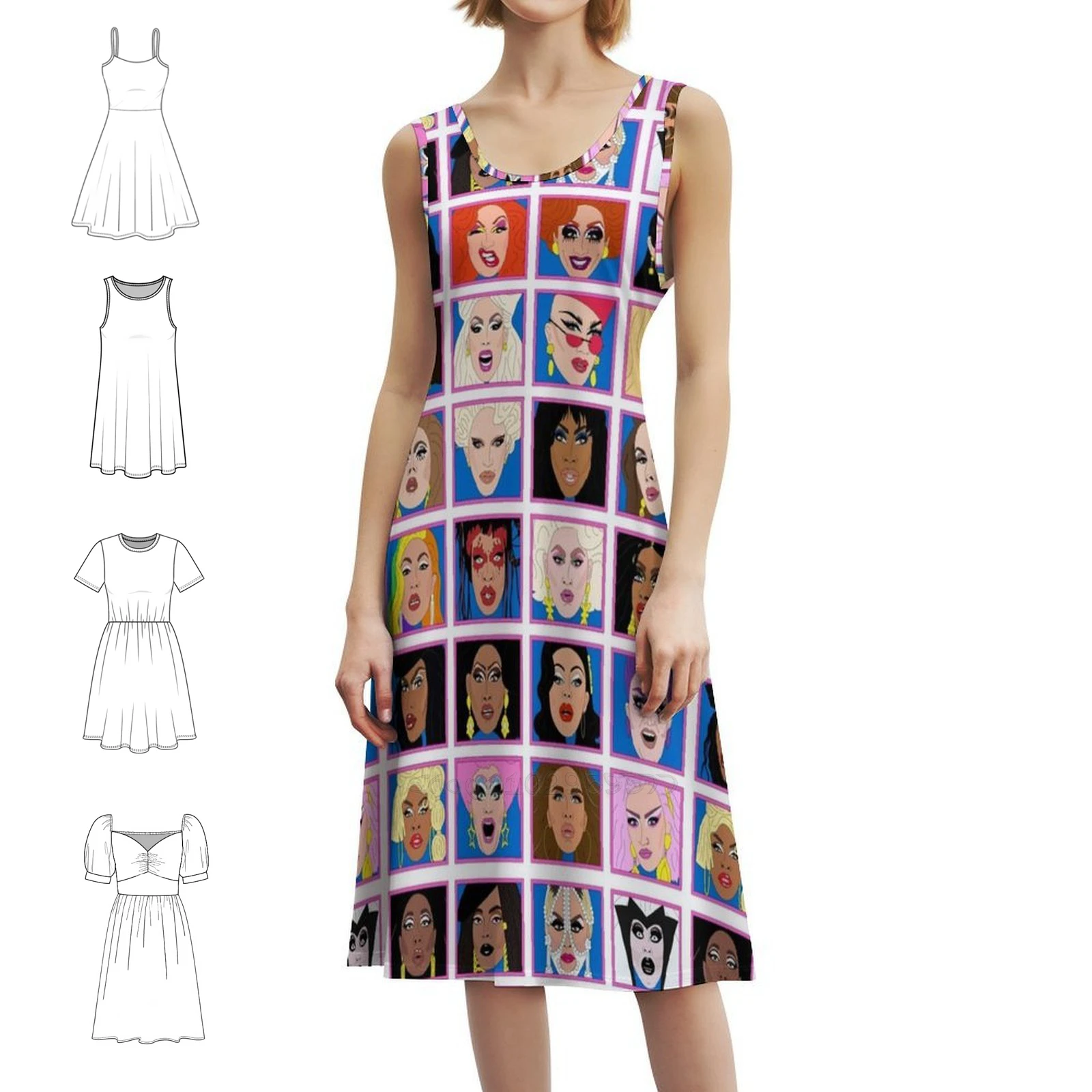 

Drag Race Winners 2021, женское элегантное праздничное платье, платье трапециевидной формы с короткими/длинными/без рукавов, Rupauls Drag Race Drag Race