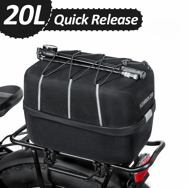 NEWBOLER Snelontgrendelbare Fietsbagagezak Grote Capaciteit Fiets Schoudertas Waterdichte Fiets Achterdrager Tas Voor MTB Fietsen E-Bike
