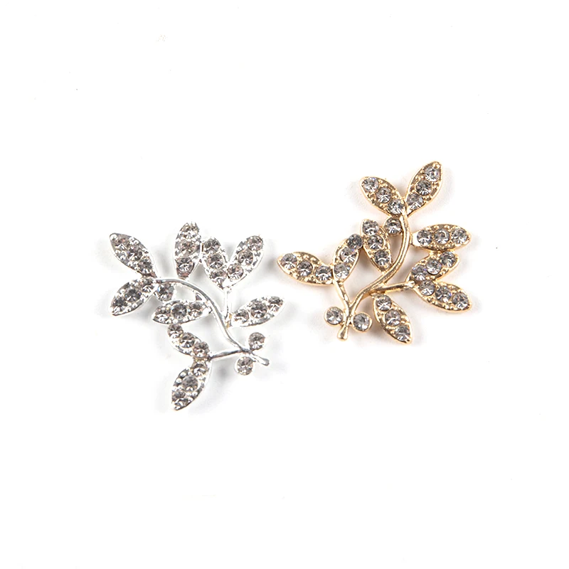 10Pcs Fashion Metal Alloy Gold/Silver Color Branch Leaves Connectors Charm For Jewelry Making 3cm*3.2cm