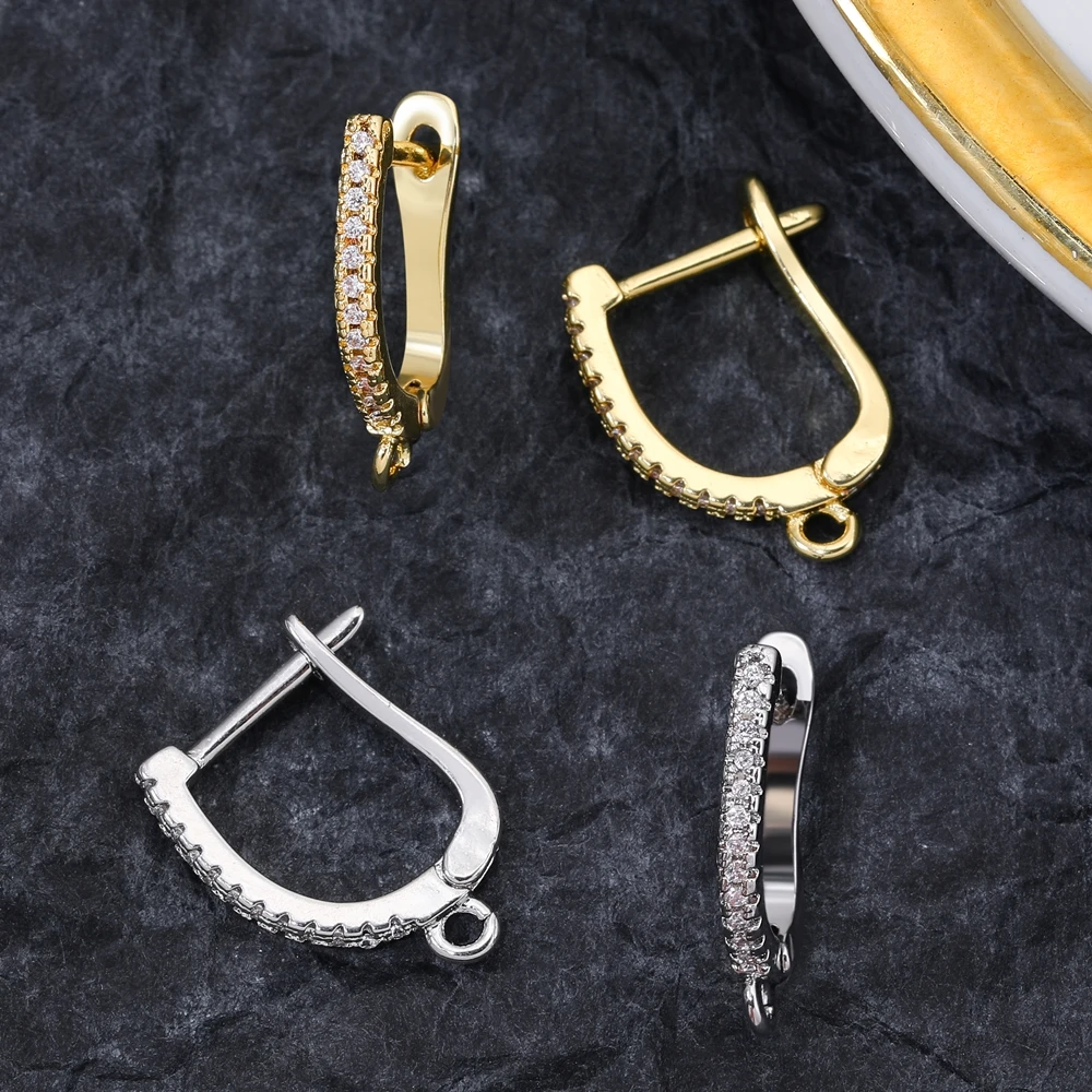 Juya 2, 4 Stück/Set, 18 Karat versilberte, einfache Verbindungselemente, Verschlussösen für Ohrringe, zum Selbermachen von Ohrringen für Damen, geeignet für Edelsteine, Perlen und Kristalle. – Detail 16