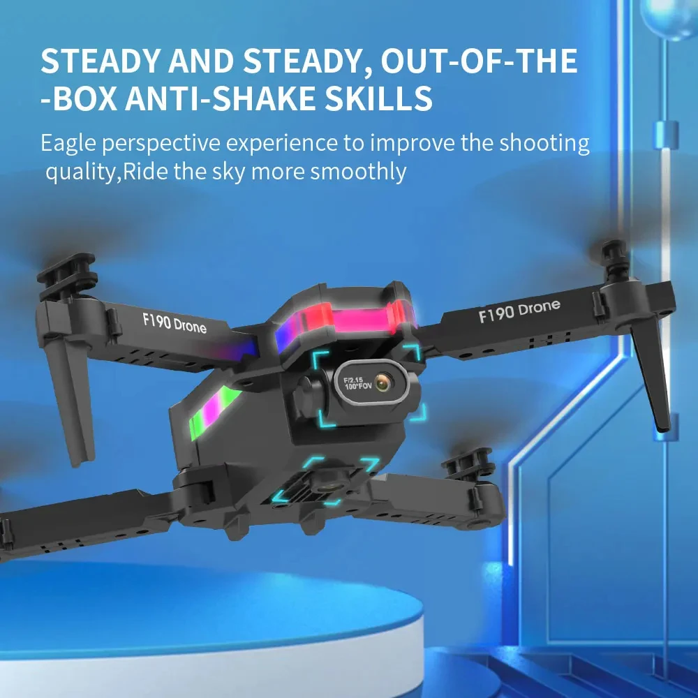 F190 Pro Drone com HD Dual Camera, RC Quadcopter, Altura Fixa, Evitar Obstáculos, Controle Remoto FPV, Brinquedos Helicóptero, Presente, 2.4GHz
