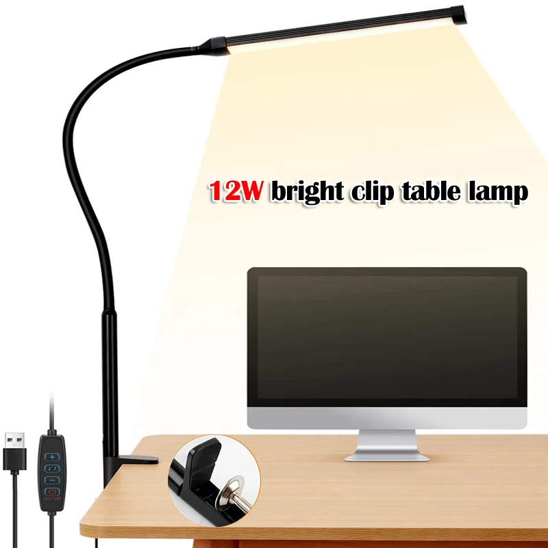 Led Computer Desks Usb Clip Lamp Lampshade Office Coffee Study Bedroom Bedside Table Reading Light For Work Night Lighting