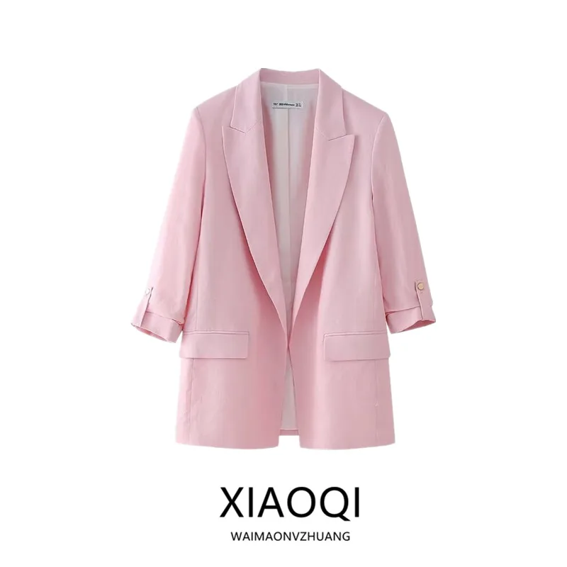 

Summer 2024 Women's Slimming Casual Versatile Loose Fit Suit Jaet New Arrival Commute Sle Regular Length
