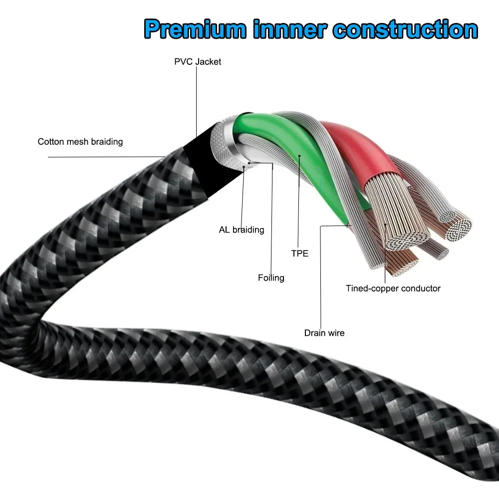 USB C to Micro USB Cable 1M/0.3M Type C to Micro USB Power Charging Cable OTG Data cord for Samsung Xiaomi Huawei