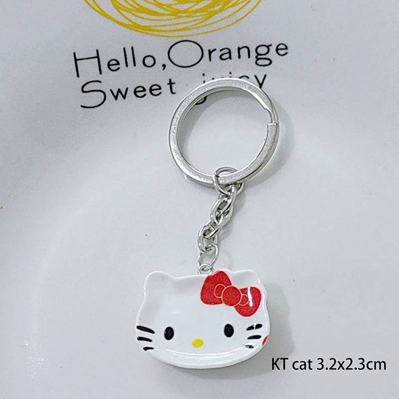 Sanrio Gantungan Kunci Hello Kitty, gantungan kunci Anime Kawaii lucu kartun portabel kecil liontin hadiah untuk anak perempuan