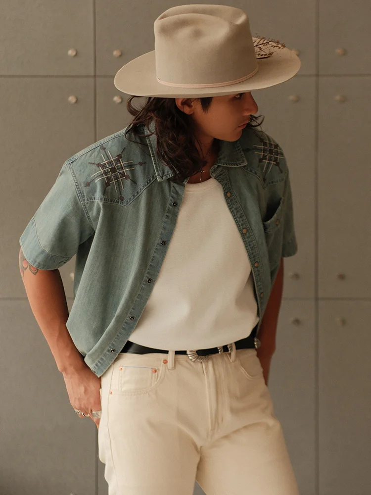 

MBBCAR Western Series узкая ширина Waed ort irt из тонкой бамбуковой ткани, винтажная дышащая хлопковая молодежная летняя ткань irt