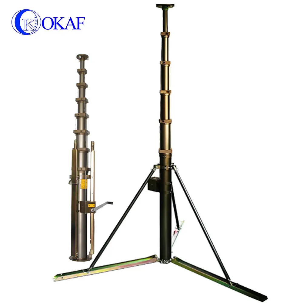 wind suffering crank up telescoping mast using for telescopic antenna mast