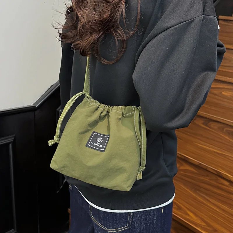 

Youda новая холщовая тканевая сумка на плечо для унисекс, простая однотонная сумка через плечо на шнурке с регулируемыми маленькими сумками-шоппер