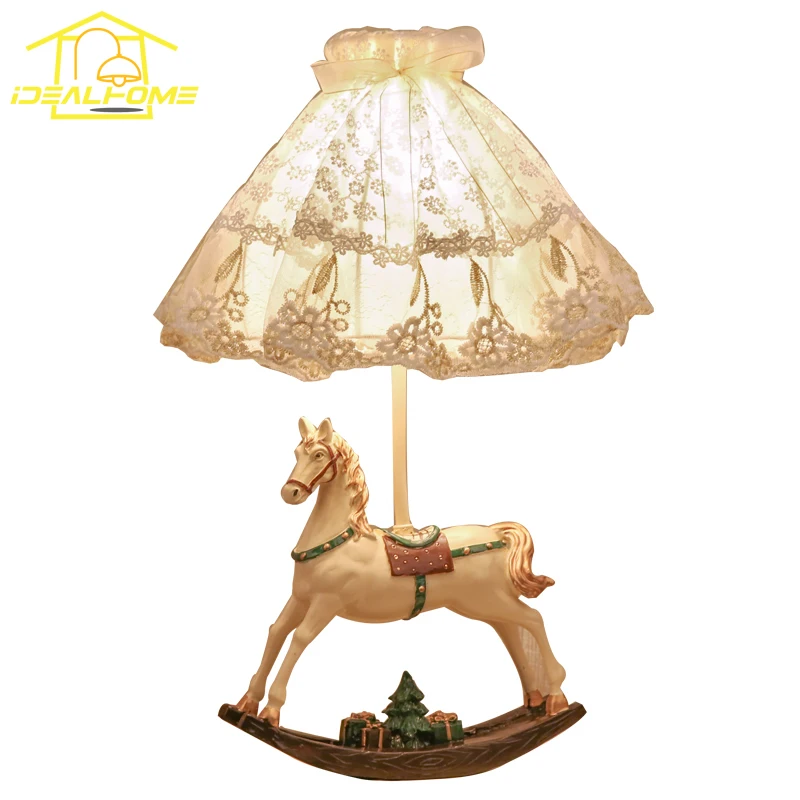 

European Korean Fantasy Cute Cartoon Lace Table Lamp LED E27 Home Decor Princess/Girl/Children's Room Bedroom Bedside Coffee Bar