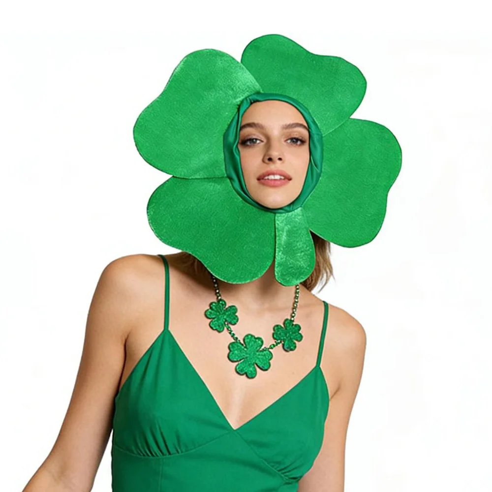 Irlanda dia de são patrício chapéu superior cosplay festival irlandês trevo de quatro folhas verde headpiece engraçado carnaval festa traje adereços