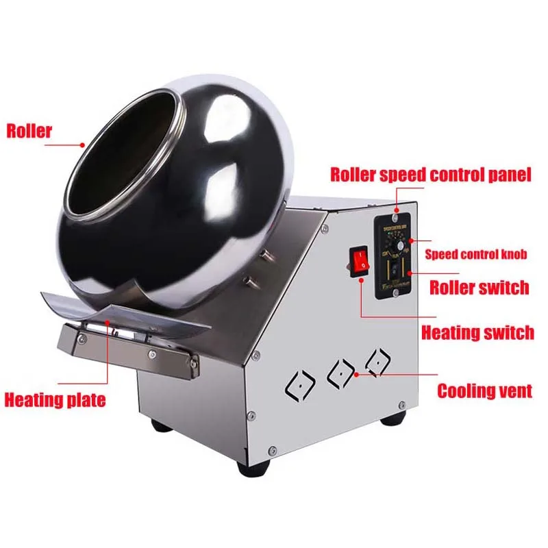 LJPJP Sugar Coating Machine Chocolate Pan Polishing Candy Snack Making For Nuts Peanuts