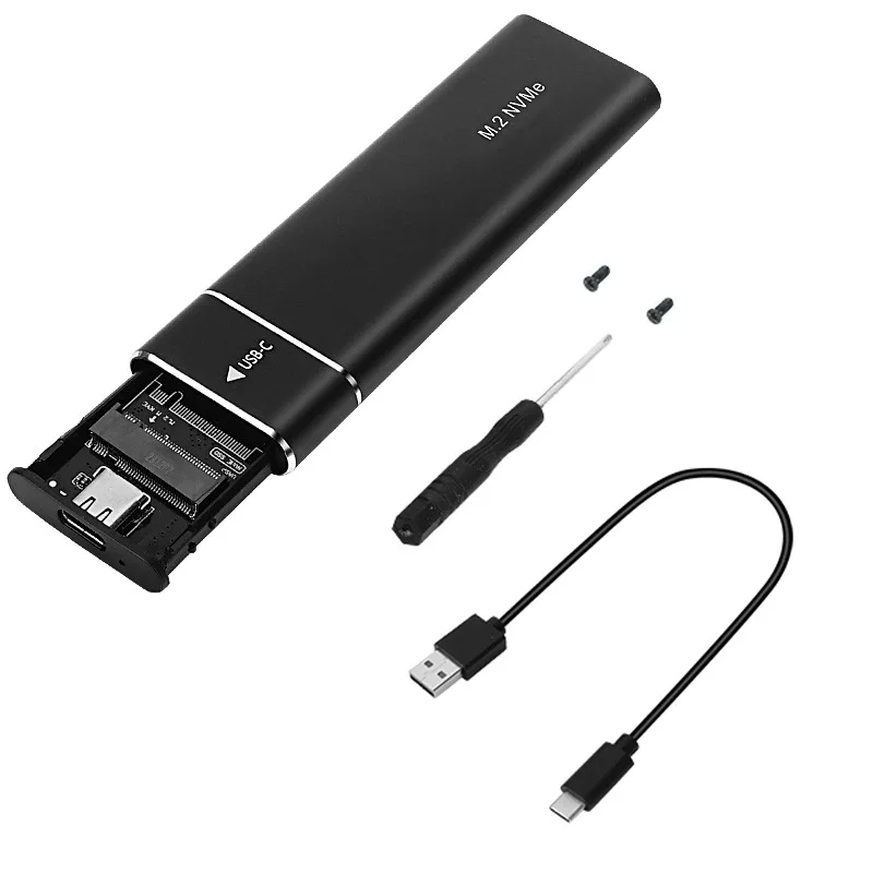 USB 3.1 10G M.2 SSD Enclosure With Dual Protocols, NGFF and NVME, for External M2 Hard Drive in Laptops