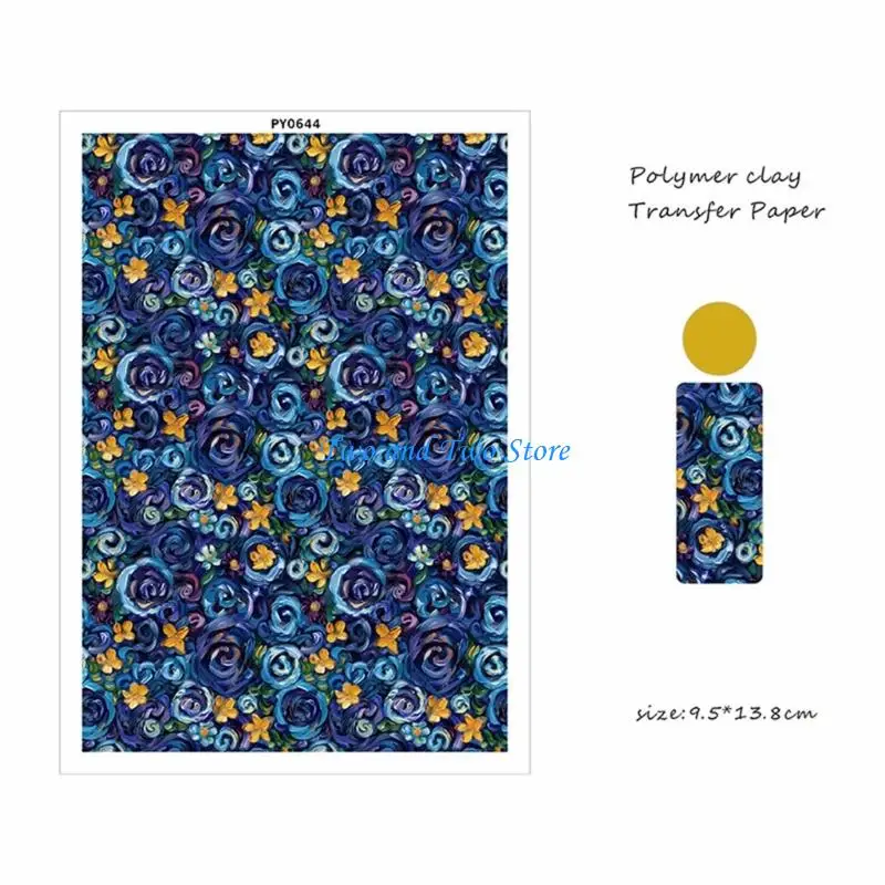 HX6F Water Soluble Paper Decals With Vibrant Oil Painting Designs Jewelry Accessories