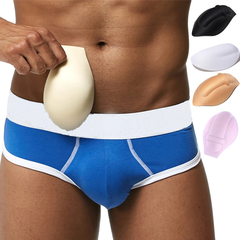 Sexy Sponge Enhancer Pad Men Underwear Swimwear Briefs Pouch Inside Enlarge Protection Push Up Cup Breathable Multi Colors