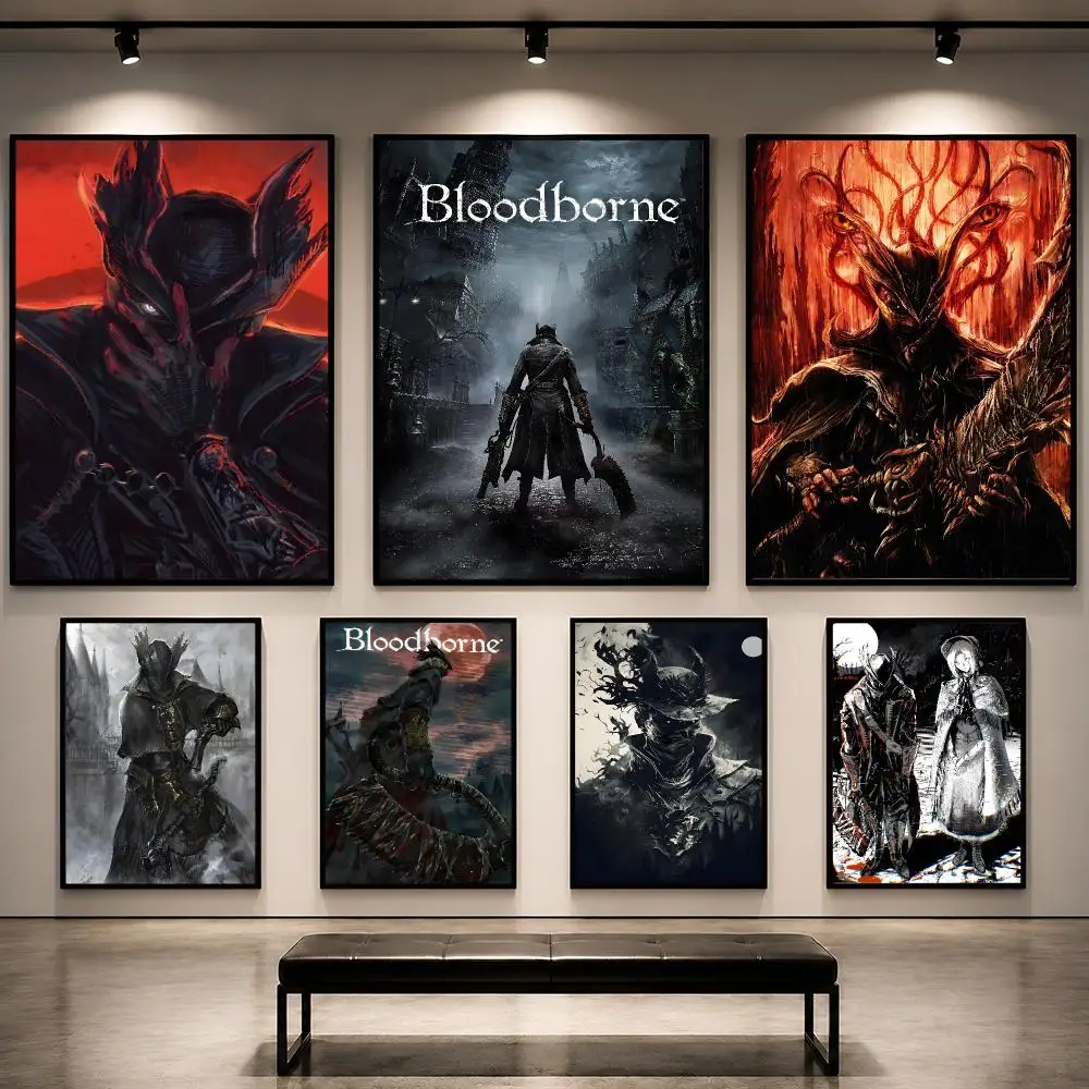 Game Bloodborne Gothic Action RPG Poster Removable PP Decorative Poster Water-Resistant Print Apartment Dorm Office Cafe Gift