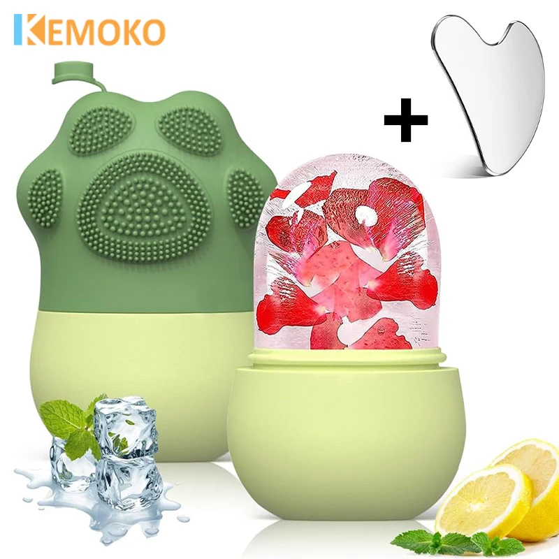 

Ice Face Roller Stainless Steel Gua Sha Board Set Facial Massager Face Massage Roller Face Lifting Reduce Edema Beauty Care Tool