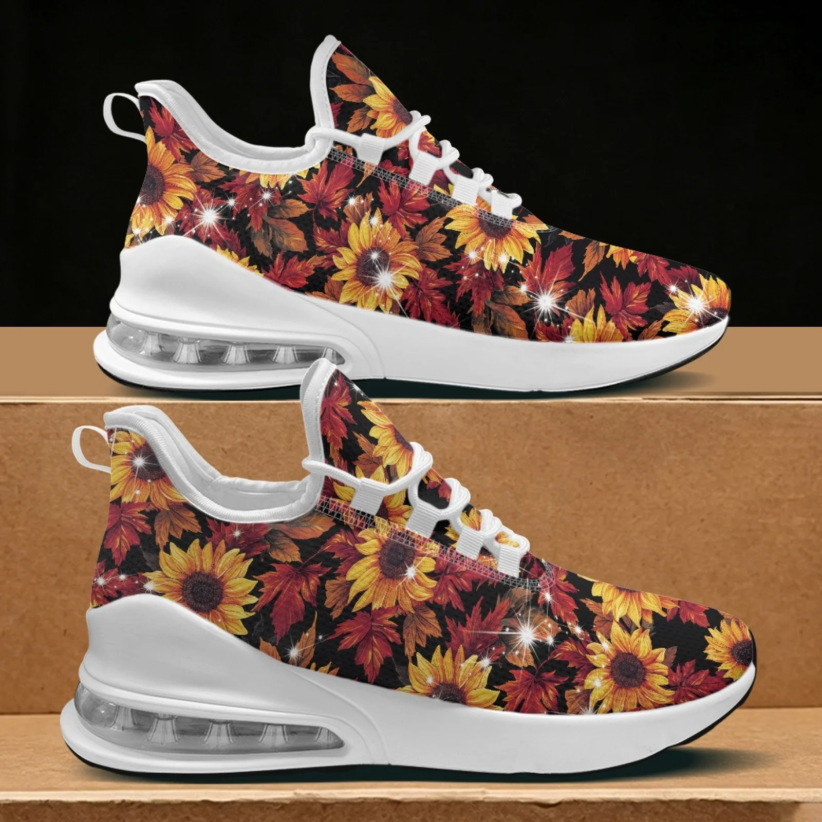 PENSTROLL Sunflower Womens Sneaker Low-Top Casual Shoes for Teenagers, Lace-Up Lightweight Womens Casual Shoes