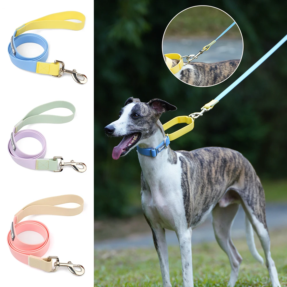 

1.2m/1.5m Luxury PVC Dog Leash Waterproof Durable Strong Dog Leashes Macaron Light-color Dog Training Leash For Small Large Dogs