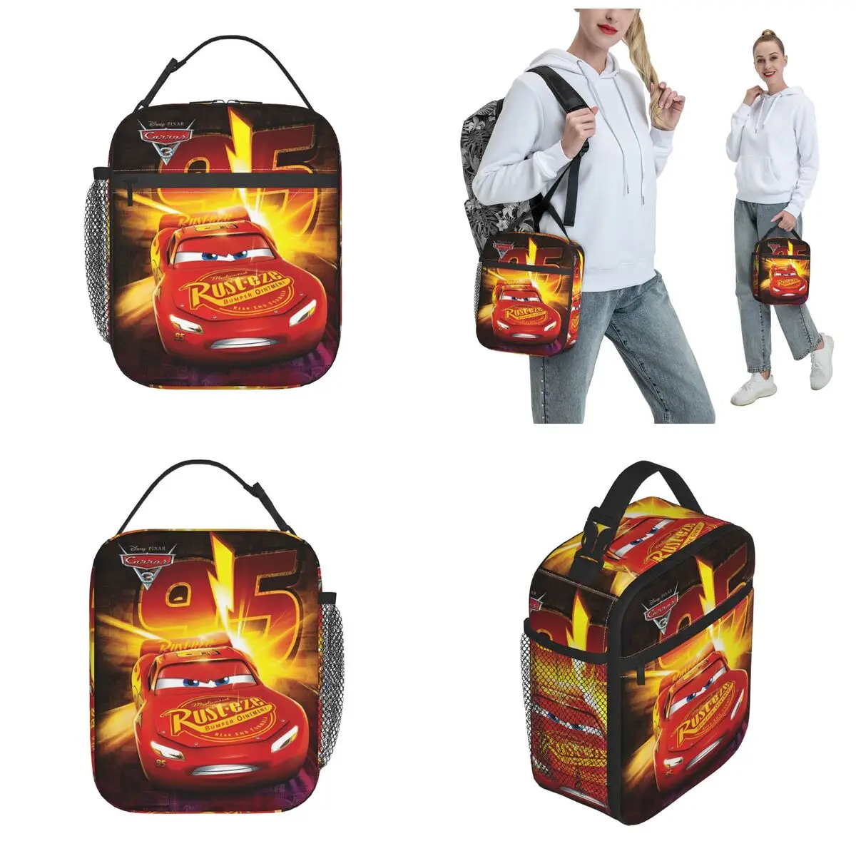 Insulated Lunch Boxes Lightning Mcqueen Car Sally Accessories Lunch Container Fashion Cooler Thermal Bento Box For School