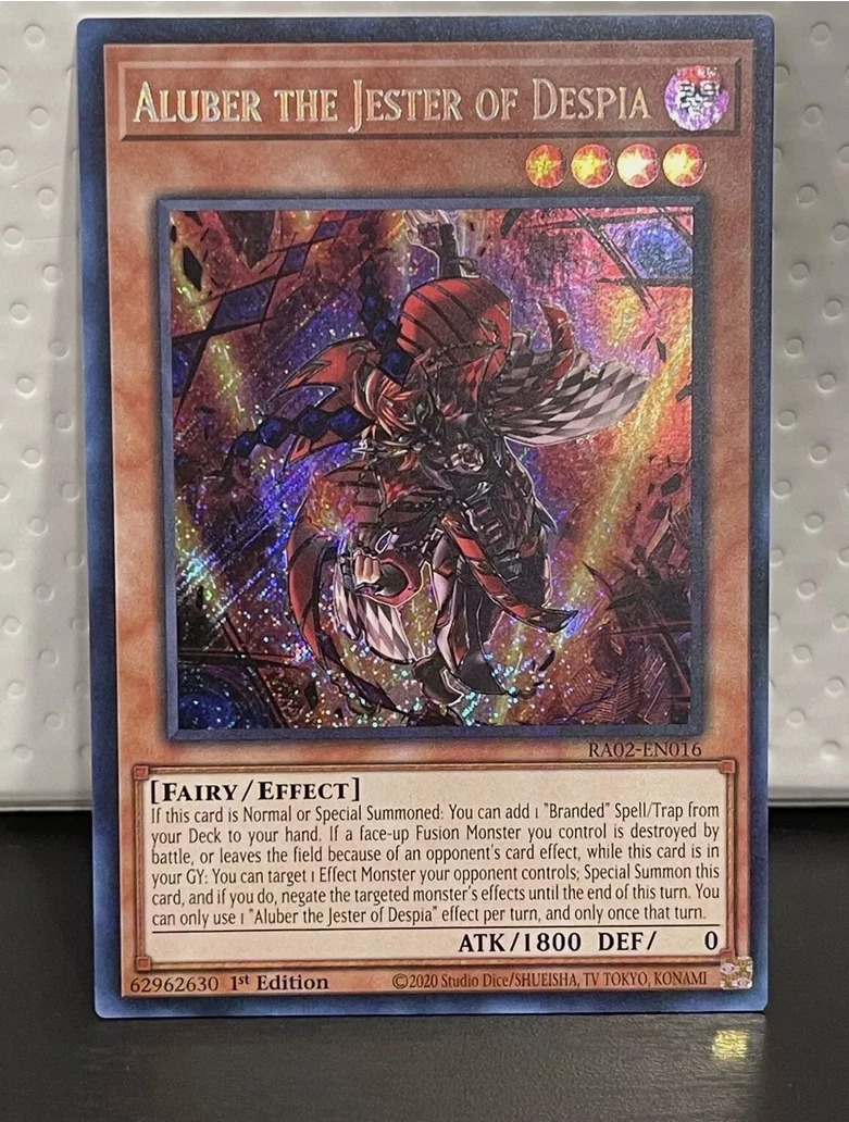 

Yugioh KONAMI Duel Monsters TCG RA02-EN016 Aluber the Jester of Despia Secret Rare English 1st Edition Collection Mint Card