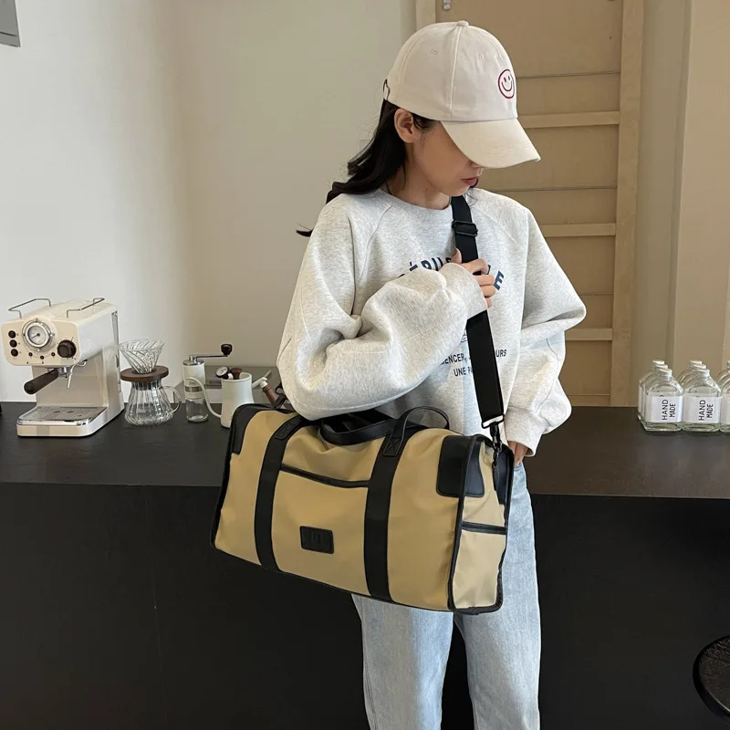 Sac de voyage de grande capacité qui peut être porté ou transporteur, bagages à la mode, sac à main rétro, séparation sèche et humide, sport et Fitness