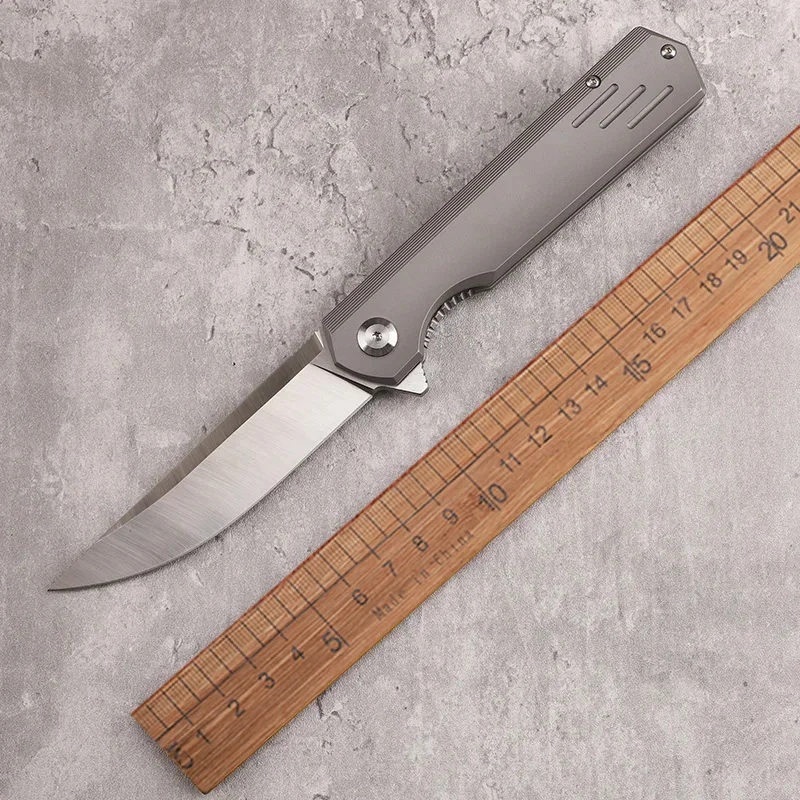 M390 Steel Sheet Titanium Alloy Handle High Hardness Folding Knife Outdoor Camping Survival Rescue EDC Tool