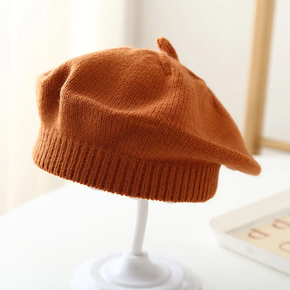 Candy-colored Knitted Hat Children's Painter Hat for Winter Outdoor Activities Warm Anti-slip Baby for Autumn