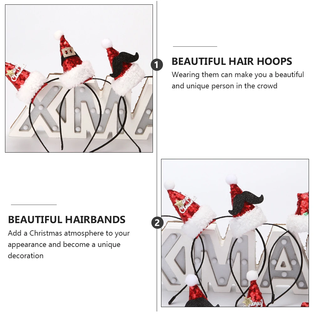 

4 Pcs Christmas Headband Set Unique Hair Hoops Decoration Supplies Head-wears Cartoon Hairbands Theme Adorable Cute