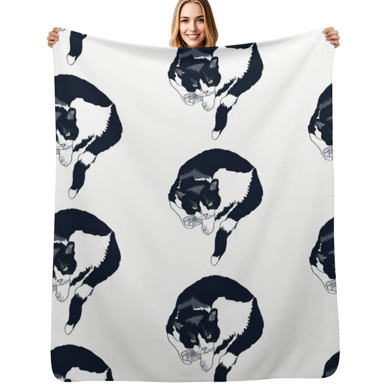 

Tuxedo cat Throw Blanket for babies blankets ands Decorative Sofa Travel Blanket